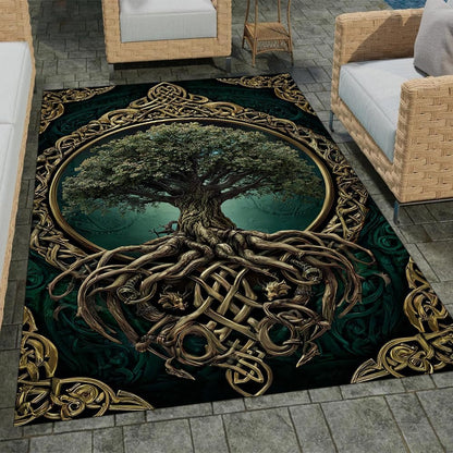 Tree of Life Rug for Living Room Bedroom – Yggdrasil Viking Area Rug Soft Non-Slip Carpet for Indoor Home Décor (Tree of Life Rug 05)