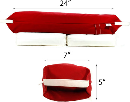 Yoga Bolster, with Cotton Canvas Pillowcase Included