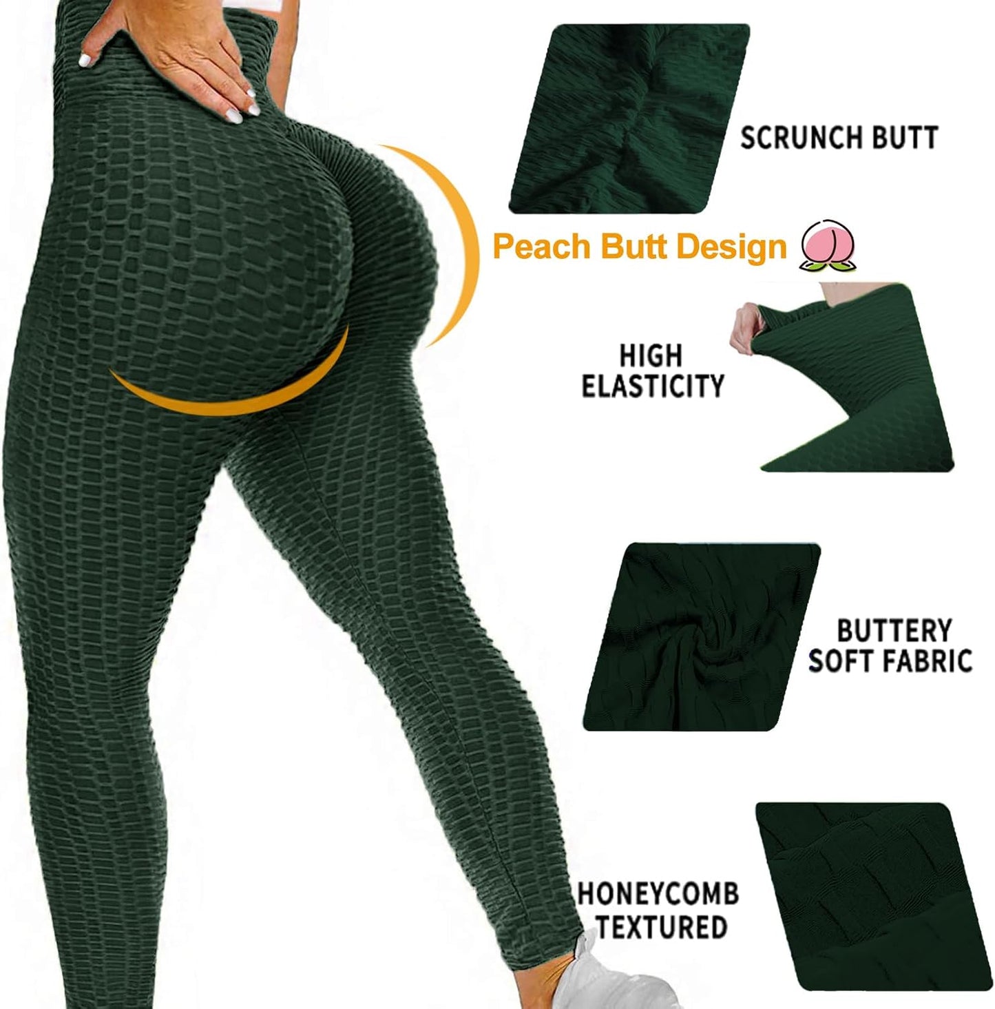 JGS1996 Butt Lifting Leggings for Women Tummy Control Workout Yoga Pants High Waisted Scrunch Booty Gym Tights