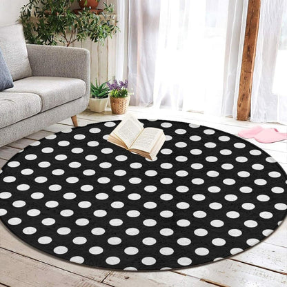 Soft Round Yoga Carpet, Large Home Decor Mat, Non-Slip Machine Washable Kitchen Office Circle Rug Compatible with Cool Norse Viking Vegvisir Runic Compass