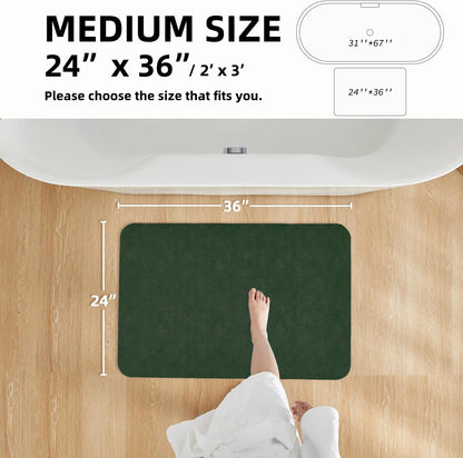 TYUU Bath Mat, Bathroom Rugs Non Slip Washable Thin Absorbent Quick Dry Bath Mat Fits Under Door Bathroom Floor Mat Perfect for Bath, Shower, or Sink 24"x36" Dark Grey