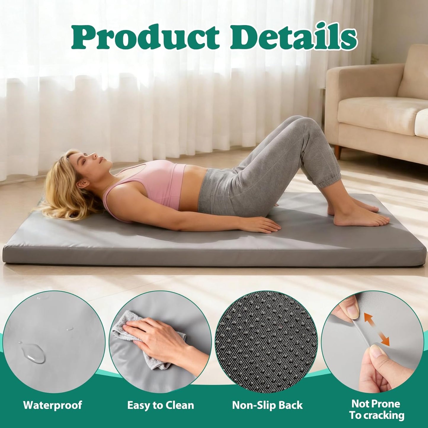 3 Inch Thick Yoga Mat 72 * 32 * 3 inch Extra Thick Exercise Mats Non-Slip Workout Mat for Pilates, Fitness, Gym, Stretching