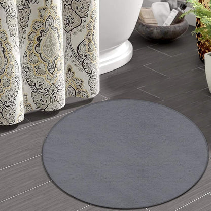 Women's Large Home Decor Mat, Soft Round Yoga Carpet, Non Slip Machine Washable Home Office Circle Rug Purple