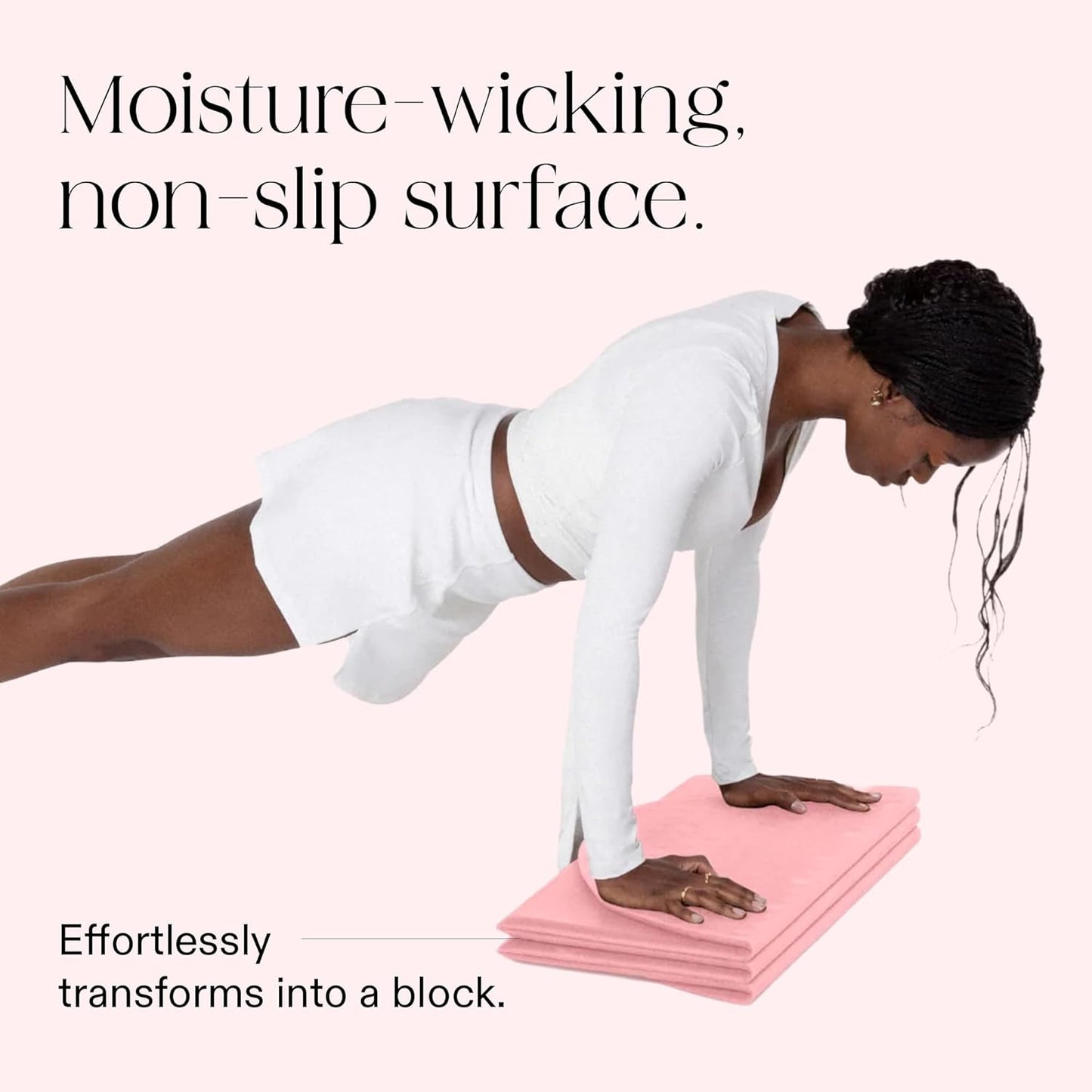 Bala Compact Workout Mat for Gym - 12MM Thick Slip-Resistant, Sweat Absorbing, & Foldable Yoga Mat for Pilates, Core Training & Exercise - Home Fitness Essentials for Women & Men - Travel-Friendly
