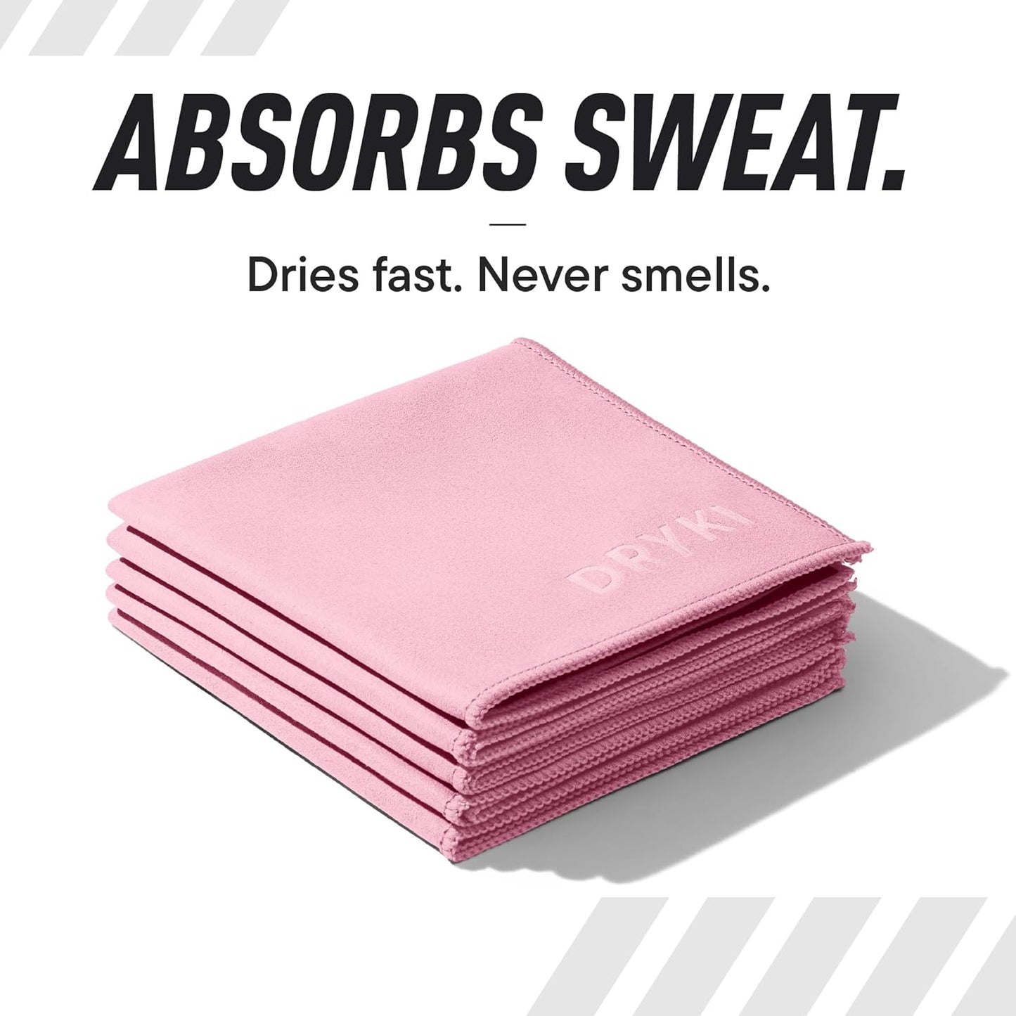 DRYKI Pocket-Sized Sweat Towels - The Original Sweat Absorbing Handkerchiefs - Quick-Dry Microfiber Sweat Rags for Face, Hands, & Body - Men & Women - Gym, Sports, and Work (Blue: 5 Pack)