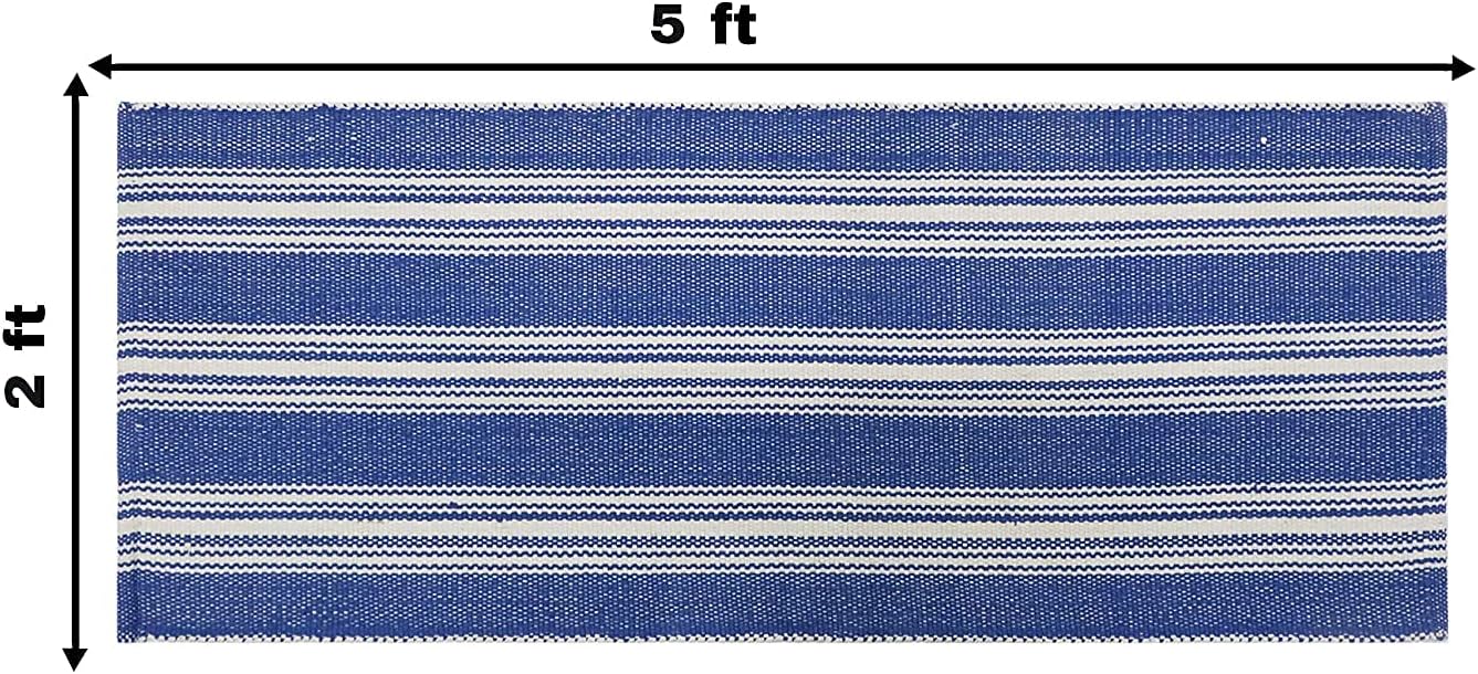 Hand Woven 100% Cotton Yoga Mat- Thick Handloom Made in India- for Gym Floor Exercise - Runner for Bedroom