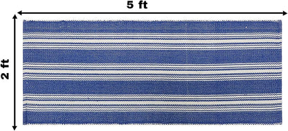 Hand Woven 100% Cotton Yoga Mat- Thick Handloom Made in India- for Gym Floor Exercise - Runner for Bedroom