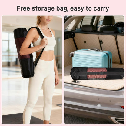 Foldable Yoga Mat 72"x28"x0.25" in, 70cm Wide Non Slip Pilates Mat, 6mm Thick Travel Yoga Mat Packable, Exercise Mats for Home Workout, Folding Stretching Mat for Women and Men
