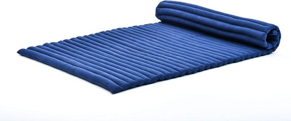 Leewadee - Kapok Roll Mat – Handcrafted Folding Sleep & Relaxation Mattress from Thailand, Ideal as Guest Bed, Camping Mat, Yoga Mat or Traditional Futon, 75 x 39 inches, Anthracite
