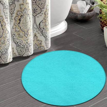 Women's Large Home Decor Mat, Soft Round Yoga Carpet, Non Slip Machine Washable Home Office Circle Rug Purple