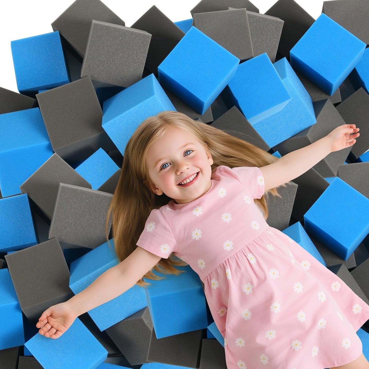 24PCS Foam Cubes 5"x5"x5"- Foam Pit Blocks Set, Soft Stacking Blocks for Indoor Games,Trampolines, Gymnastics, Parkour & Action Sport (6 Colors)