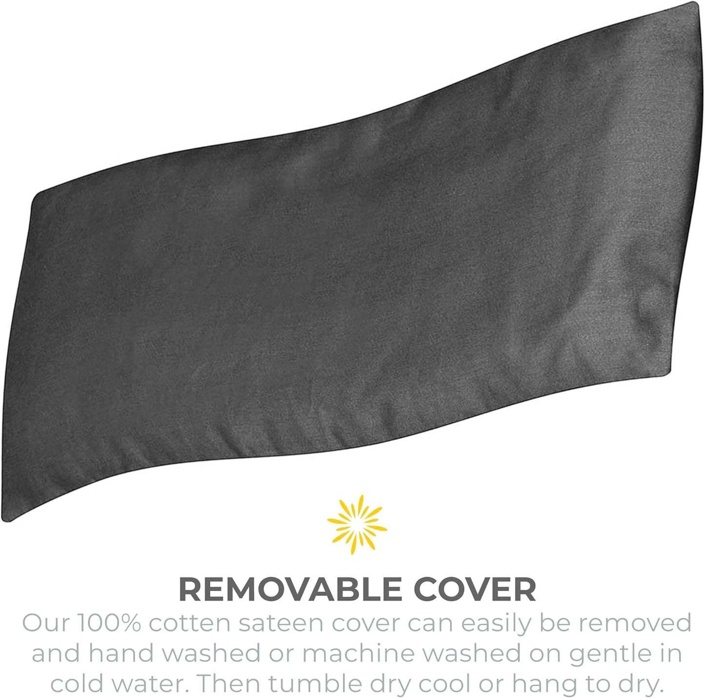 4-Pack Unscented Sateen Eye Pillows, Low-Luster, 9’’ x 4’’ Flaxseed Weighted Eye Mask for Sleeping, Hot or Cold Therapy for Relaxation, Migraine, and Headache, Blue