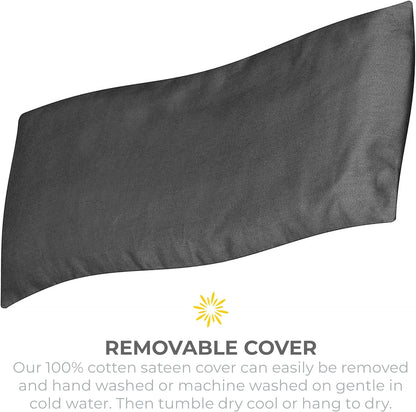 4-Pack Unscented Sateen Eye Pillows, Low-Luster, 9’’ x 4’’ Flaxseed Weighted Eye Mask for Sleeping, Hot or Cold Therapy for Relaxation, Migraine, and Headache, Blue