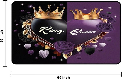 5' X 7' Queen and King Rug Black Grey Area Rugs Dining Living Room Bedroom Kitchen Office Yoga Room Washable Floor Mat Doormats Throw Rug Carpet Room Decor