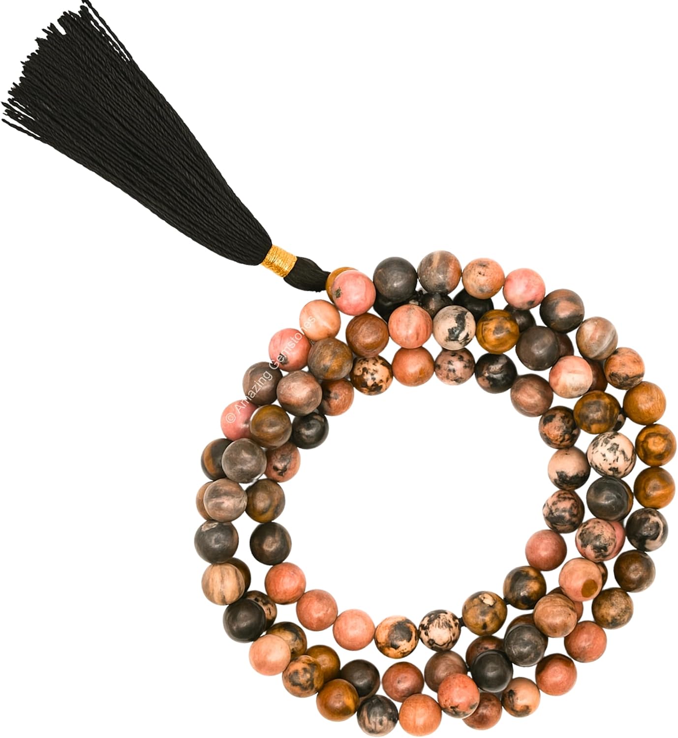 Amazing Gemstone 108 Beads Handmade Mala (Knotted, Rudraksha) - Colors A