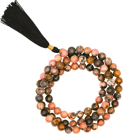 Amazing Gemstone 108 Beads Handmade Mala (Knotted, Rudraksha) - Colors A