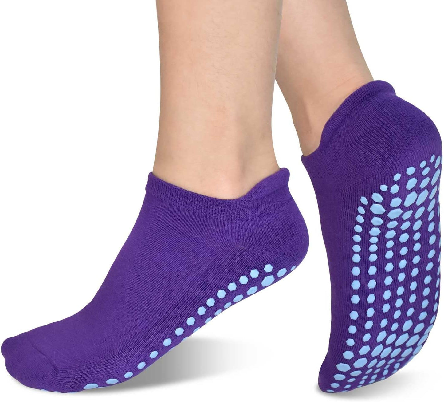 ELUTONG Pilates Non Slip Grip Socks for Women 1-4 Pairs Yoga Barre Ballet Workout Hospital Grippy Sock