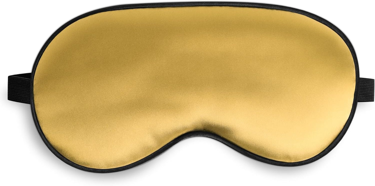 Sleep Mask, Silk Eye Mask for Sleeping with Adjustable Strap, Satin Blackout Sleeping Eye Mask for Men&Women, Comfortable Blindfold Eyeshade for Night Sleep(Black)