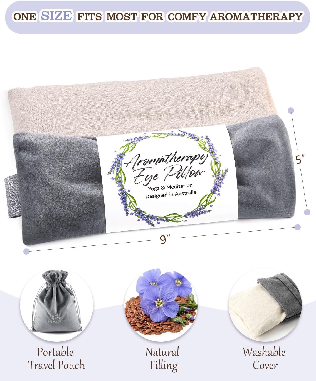 Lavender Eye Pillow for Relaxation, Yoga, Sleep – Weighted Eye Mask for Headache, Sinus, Aromatherapy Moist Heat Compress, Meditation Accessory, Relaxation Gift for Women (Purple)