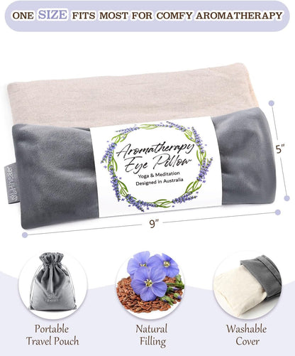 Lavender Eye Pillow for Relaxation, Yoga, Sleep – Weighted Eye Mask for Headache, Sinus, Aromatherapy Moist Heat Compress, Meditation Accessory, Relaxation Gift for Women (Purple)