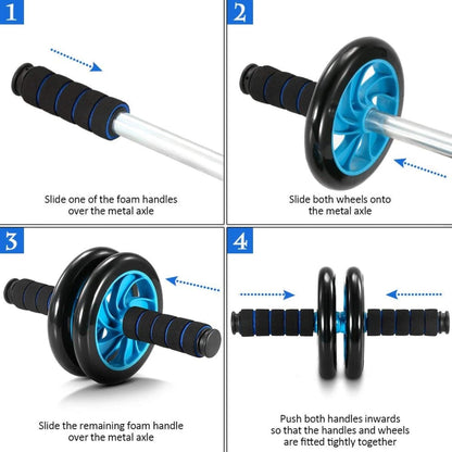 TOMSHOO AB Wheel Roller Kit with Push-Up Bar, Knee Mat, Jump Rope and Hand Gripper - Home Gym Workout for Men Women Core Strength & Abdominal Exercis