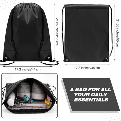 Shappy Drawstring Backpack Bulk Sports Gym Cinch Bag Polyester String Bag for Men Women(10 Colors,100 Pcs)