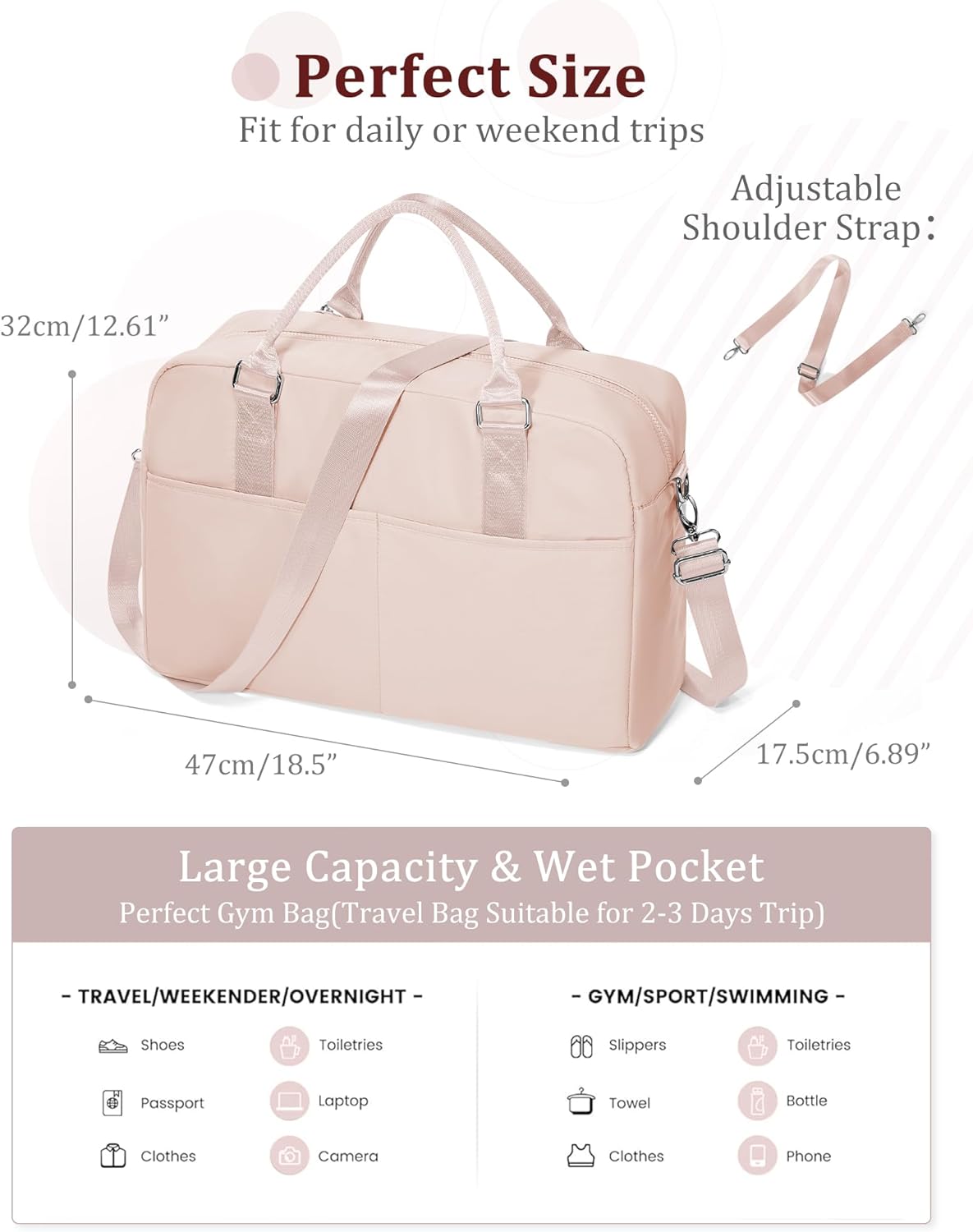 Gym Bag Womens Mens with Shoes Compartment and Wet Pocket Travel Duffel Bag for Women for Plane Sport Gym Tote Bags Swimming Yoga Waterproof Weekend Overnight Carry on Bag Hospital Holdalls - Colors B