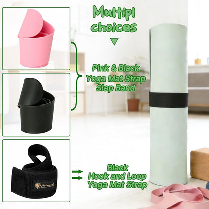 Aolamegs Yoga Mat Strap Slap Band-Instant One Snap Holder Keeps Mats Tightly Rolled & Secure -Soft Silicone Gym Accessories