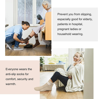 Pilates Socks for Women, Non Slip Grip Socks for Yoga, Barre, Hospital, Grippy Socks Womens Gifts, 4 Pairs