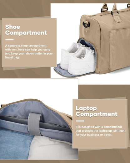 Gym Bag Womens Mens with Shoes Compartment and Wet Pocket Travel Duffel Bag for Women for Plane Sport Gym Tote Bags Swimming Yoga Waterproof Weekend Overnight Carry on Bag Hospital Holdalls - Colors C