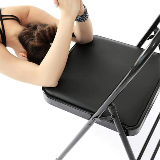Yoga Chair, Special Chair for Multifunctional Stool, Auxiliary Iyengar, Home Halter Fitness Folding Inverted Yoga Chair, Back Support Yoga Chair,Black