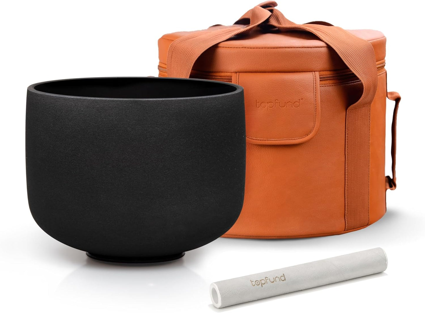 TOPFUND F Note Crystal Singing Bowl 10 inch Heart Chakra with Heavy Duty Carrying Case and Suede Mallet