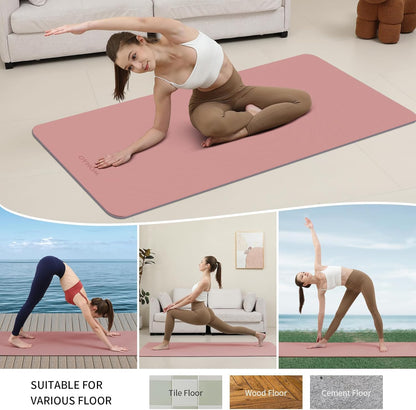 Extra Thick 8mm Yoga Mat, 72"x28" Non Slip Exercise Mat, Reversible 2-Sided Dual Color Premium POE Material, with Carrying Strap for Yoga, Pilates, Home Gym