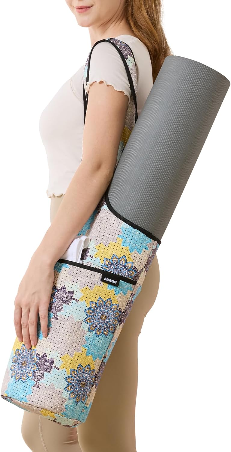 Yoga Mat Bag – Neoprene, Lightweight, Spacious Carrier, Large Zipper Pocket, Ideal for Gym Yoga & Fitness Mats