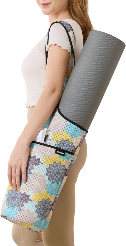 Yoga Mat Bag – Neoprene, Lightweight, Spacious Carrier, Large Zipper Pocket, Ideal for Gym Yoga & Fitness Mats