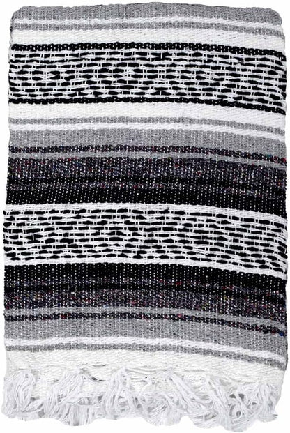 Open Road Goods Blue Mexican Blanket - Authentic Serape Falsa Blanket - Handmade