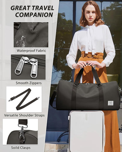 Gym Bag Womens Mens with Shoes Compartment and Wet Pocket Travel Duffel Bag for Women for Plane Sport Gym Tote Bags Swimming Yoga Waterproof Weekend Overnight Carry on Bag Hospital Holdalls - Colors B