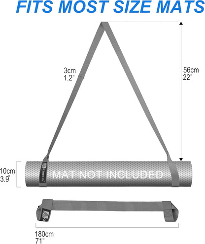 A AZURELIFE [MAT NOT Included] Yoga Mat Sling, Yoga Mat Straps for Carrying, Easy-Cinch Yoga Mat Holder Strap