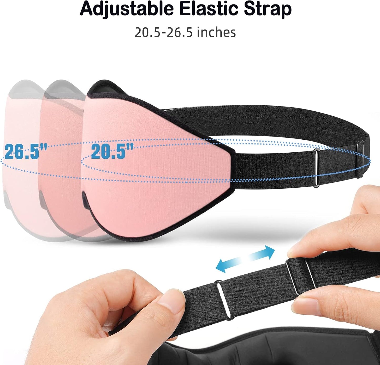 LitBear Sleep Mask for Side Sleeper Women Men, Eye Mask for Sleeping Light Blocking, 3D Contoured Cup Sleeping Mask, Soft Breathable Sleep Eye Mask with Adjustable Elastic Strap for Travel