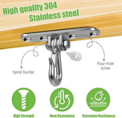 Heavy Bag Hanger,Stainless Wall Ceiling Mount Hook 180°/360° Rotation Wood Beam Holder Body Weight Strength Training Systems, Aerial Yoga Swing & Hammock