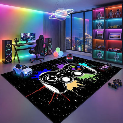 Game Controller Rugs for Bedroom Boys Living Room Gamer Gamepad Red Carpets Floor Mat Player Indoor Mats Gaming Art Design Home Decor Crystal Doormat Yoga Mats 3'x5'