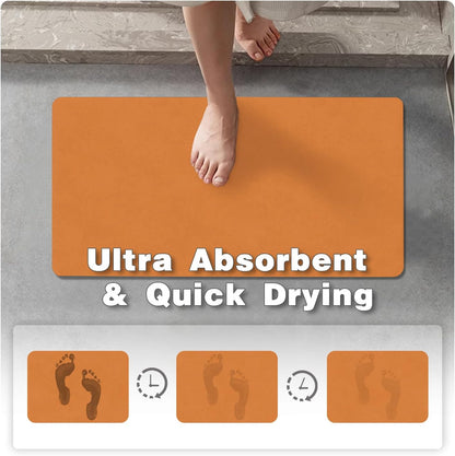 TYUU Bath Mat, Bathroom Rugs Non Slip Washable Thin Absorbent Quick Dry Bath Mat Fits Under Door Bathroom Floor Mat Perfect for Bath, Shower, or Sink 24"x36" Dark Grey
