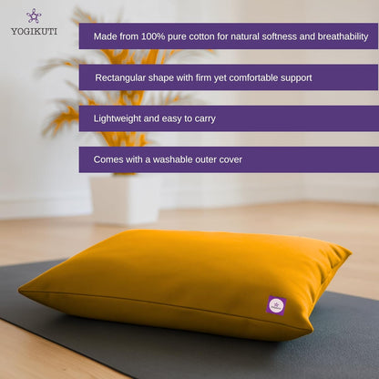 Yoga Pillow, Yoga Pillow for Meditation Practices, Versatile Meditation Bolster, Comfortable Floor & Kneeling Pillow, Iyengar yoga pilow - Comfort for Every Practice