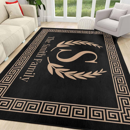 Personalized Family Name Initials Monogram Pink Rug, Shining Butterfly Printed Carpets for Girls Kids Butterfly Theme Living Room Indoor Bedroom Decor 5'×7' Soft Polyester Yoga Mat