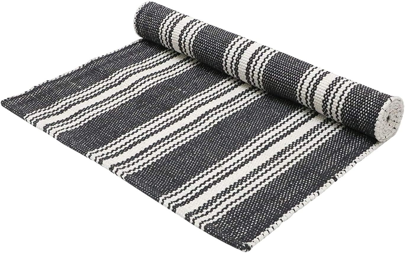 Hand Woven 100% Cotton Yoga Mat- Thick Handloom Made in India- for Gym Floor Exercise - Runner for Bedroom