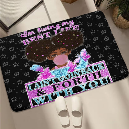 Black Girl Area Rug for Bedroom African Black Girls Floor Rugs for Living Room Playroom Cartoon Art Home Decor Soft Yoga Mats for Women Afro Purple 47" x 31" (2.7 x 3 Feet)
