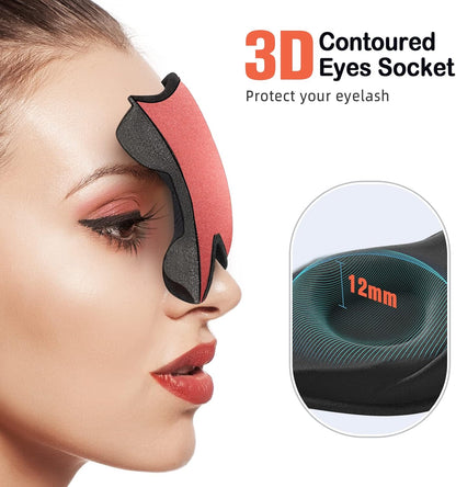 LitBear Sleep Mask for Side Sleeper Women Men, Eye Mask for Sleeping Light Blocking, 3D Contoured Cup Sleeping Mask, Soft Breathable Sleep Eye Mask with Adjustable Elastic Strap for Travel