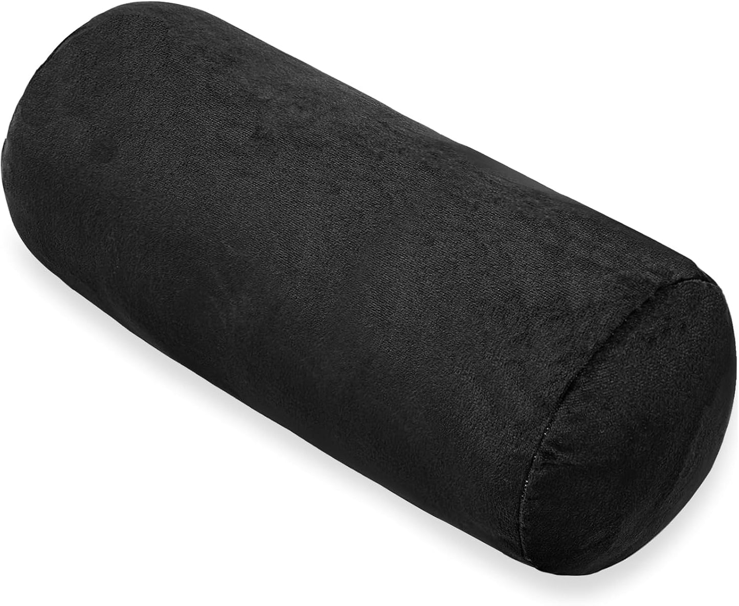 1 MIDDLE ONE Round Cylinder Bolster Pillow with Removable Velvet Cover, Tube Roll Cervical Pillow for Head, Neck, Back and Legs Support, 13" x 6", Grey