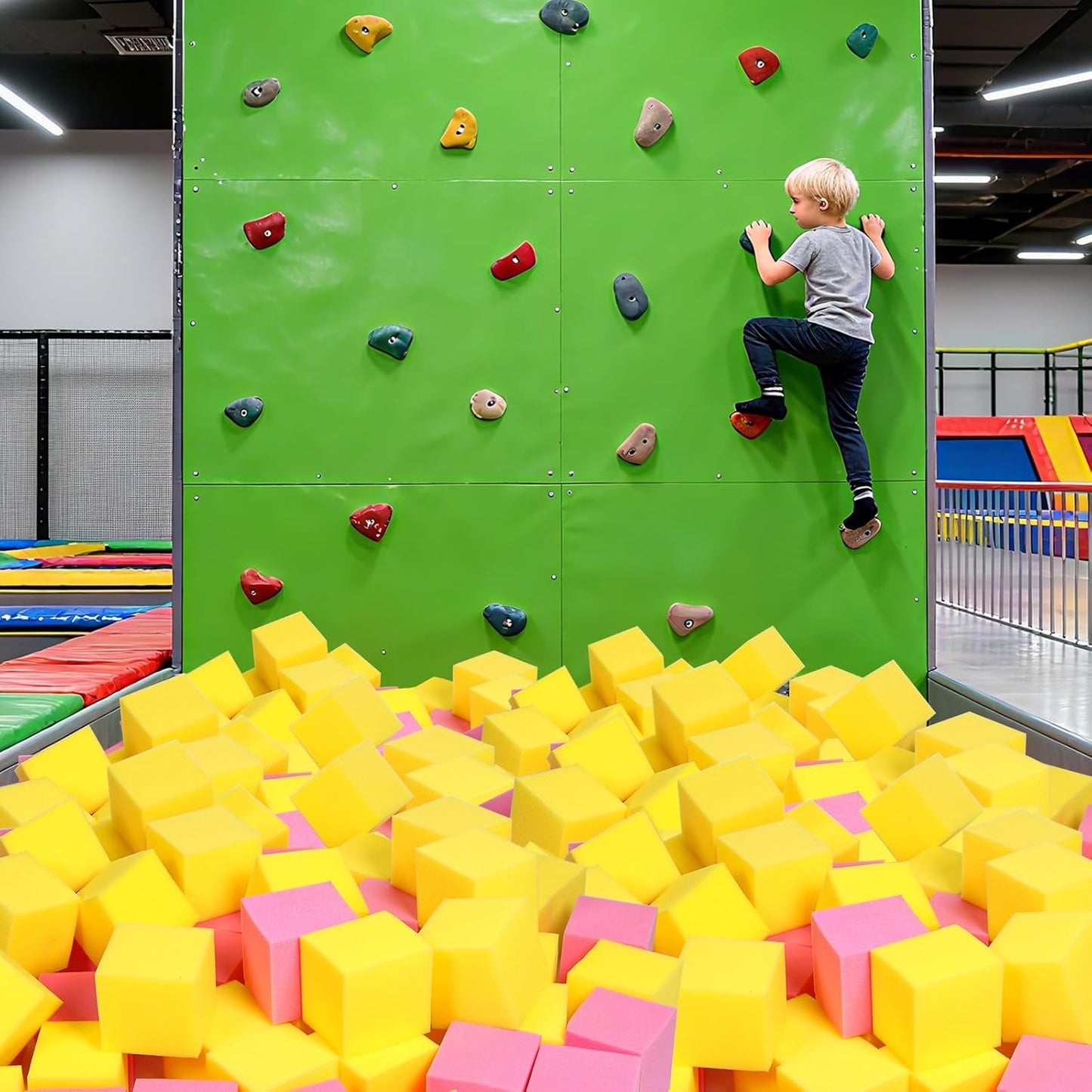 24PCS Foam Cubes 5"x5"x5"- Foam Pit Blocks Set, Soft Stacking Blocks for Indoor Games,Trampolines, Gymnastics, Parkour & Action Sport (6 Colors)