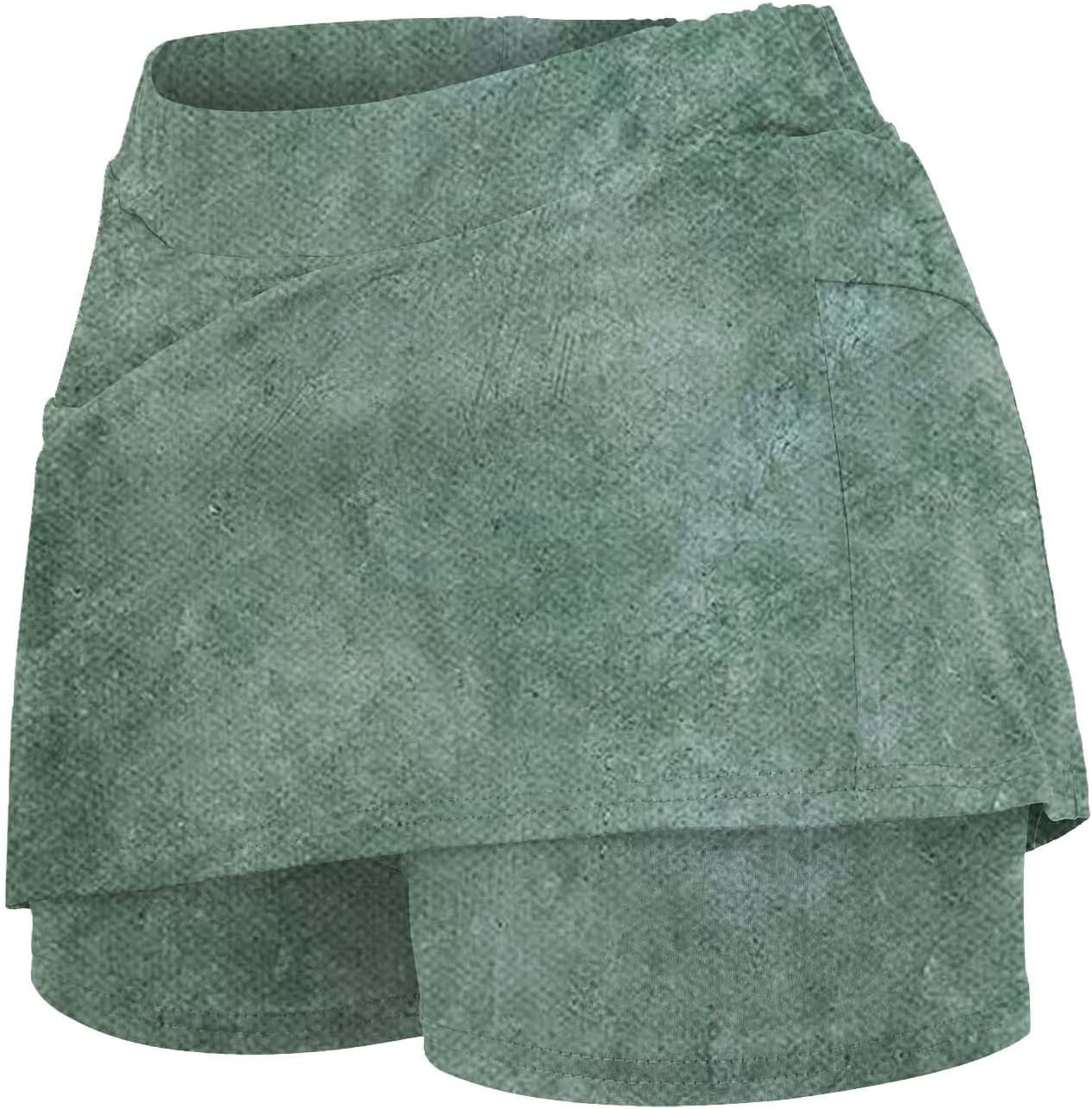 SHAOBGE Athletic Yoga Culottes for Women Solid Color Elastic Shorts Summer Lightweight High Waist Skinny Joggers Skirt 2024
